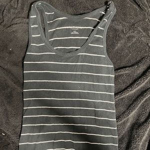 🤰blsck/white tank top Scoop neck Short w